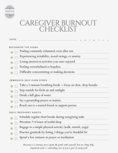Caregiver Burnout Checklist